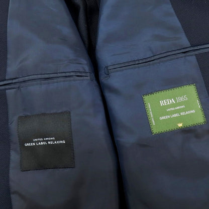 【中古】グリーンレーベルリラクシング green label relaxing ウール 2B テーラードジャケット ネイビー【 48 】【 状態ランクC 】【 メンズ 】