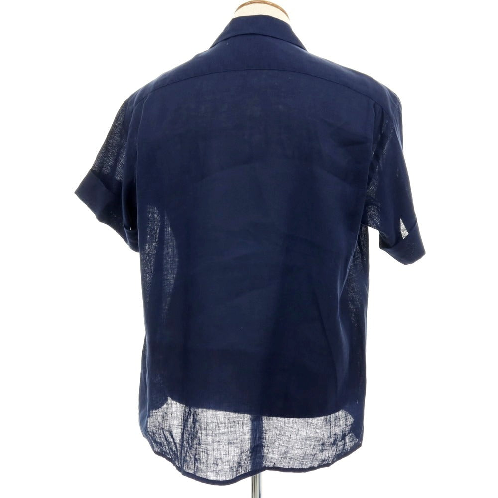 【中古】アルコディオ ARCODIO リネン オープンカラー 半袖シャツ ネイビー【サイズM】【 状態ランクA 】【 メンズ 】