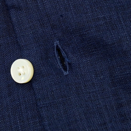 【中古】アルコディオ ARCODIO リネン オープンカラー 半袖シャツ ネイビー【サイズM】【 状態ランクA 】【 メンズ 】