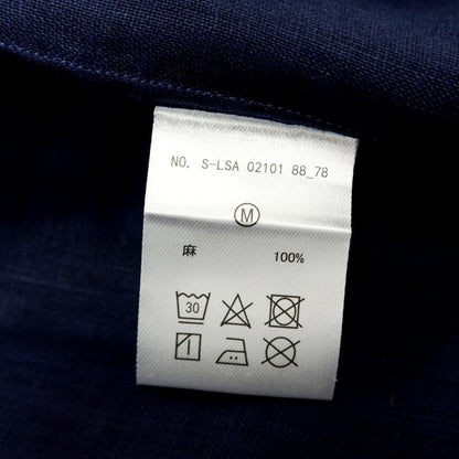 【中古】アルコディオ ARCODIO リネン オープンカラー 半袖シャツ ネイビー【サイズM】【 状態ランクA 】【 メンズ 】