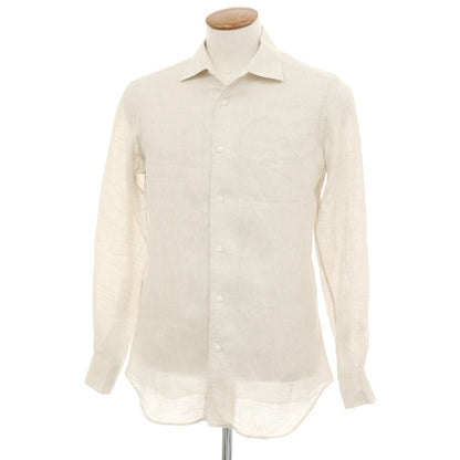 【中古】アルコディオ ARCODIO リネン ストライプ カジュアルシャツ ベージュ【サイズ39】【 状態ランクA 】【 メンズ 】