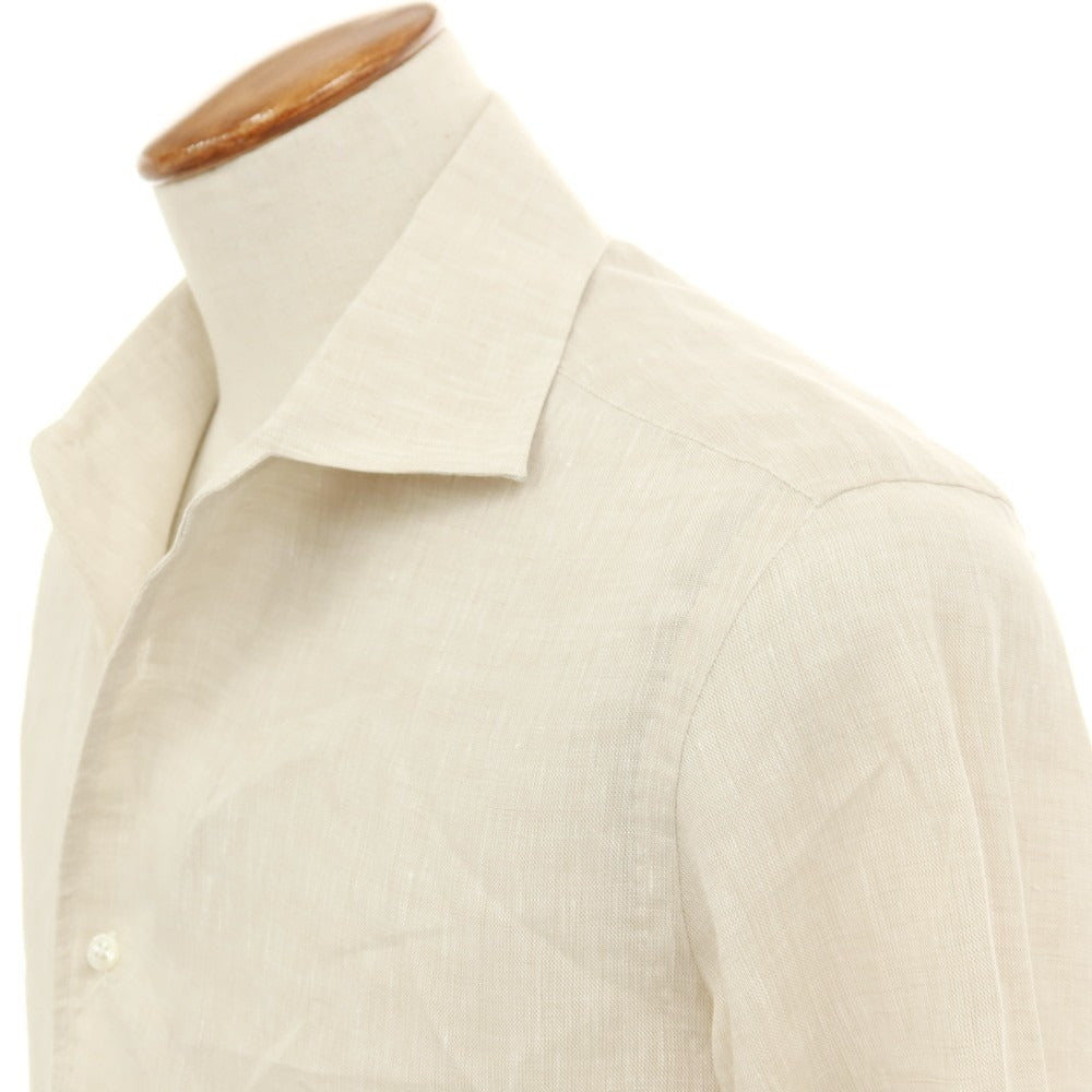 【中古】アルコディオ ARCODIO リネン ストライプ カジュアルシャツ ベージュ【サイズ39】【 状態ランクA 】【 メンズ 】