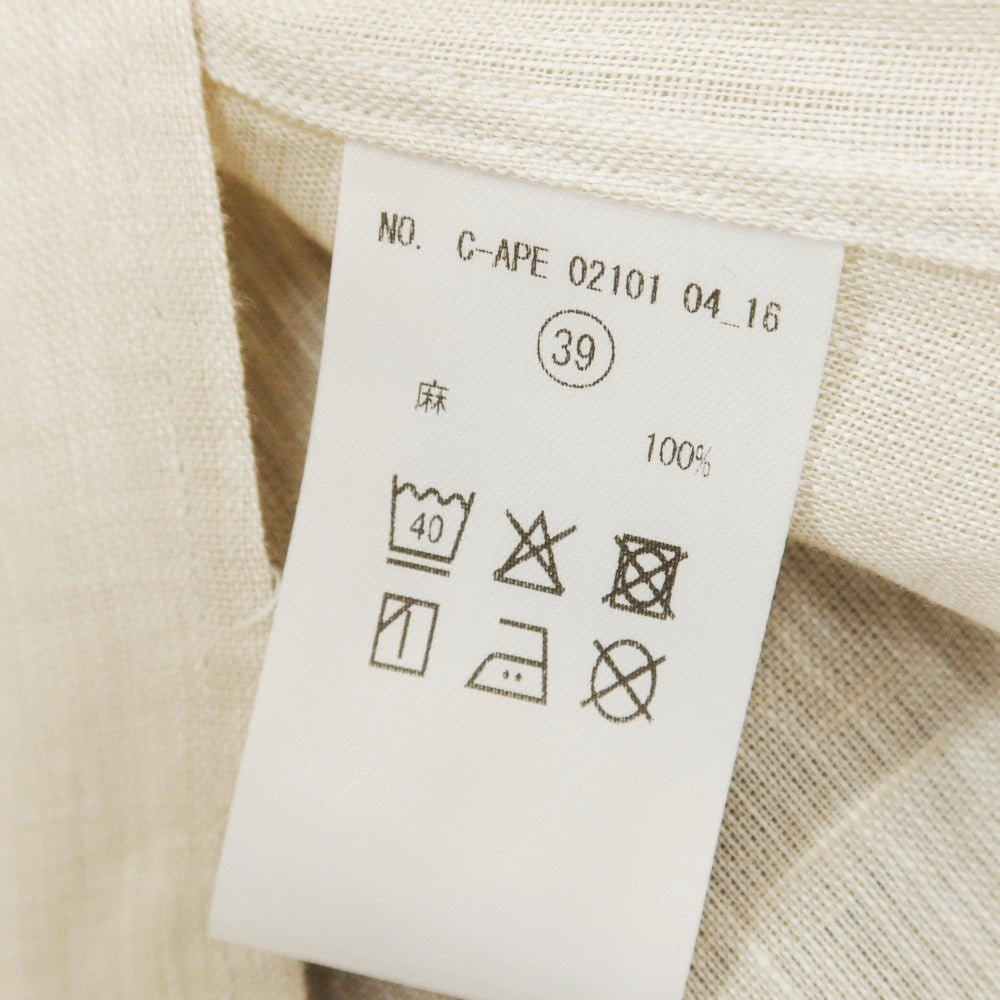 【中古】アルコディオ ARCODIO リネン ストライプ カジュアルシャツ ベージュ【サイズ39】【 状態ランクA 】【 メンズ 】