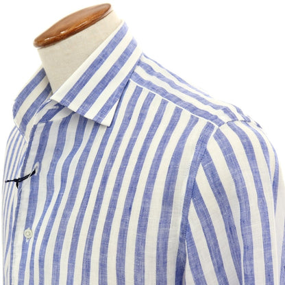 【中古】イタルスタイル ITAL STYLE リネン カジュアルシャツ ブルーxホワイト【サイズM】【 状態ランクB 】【 メンズ 】