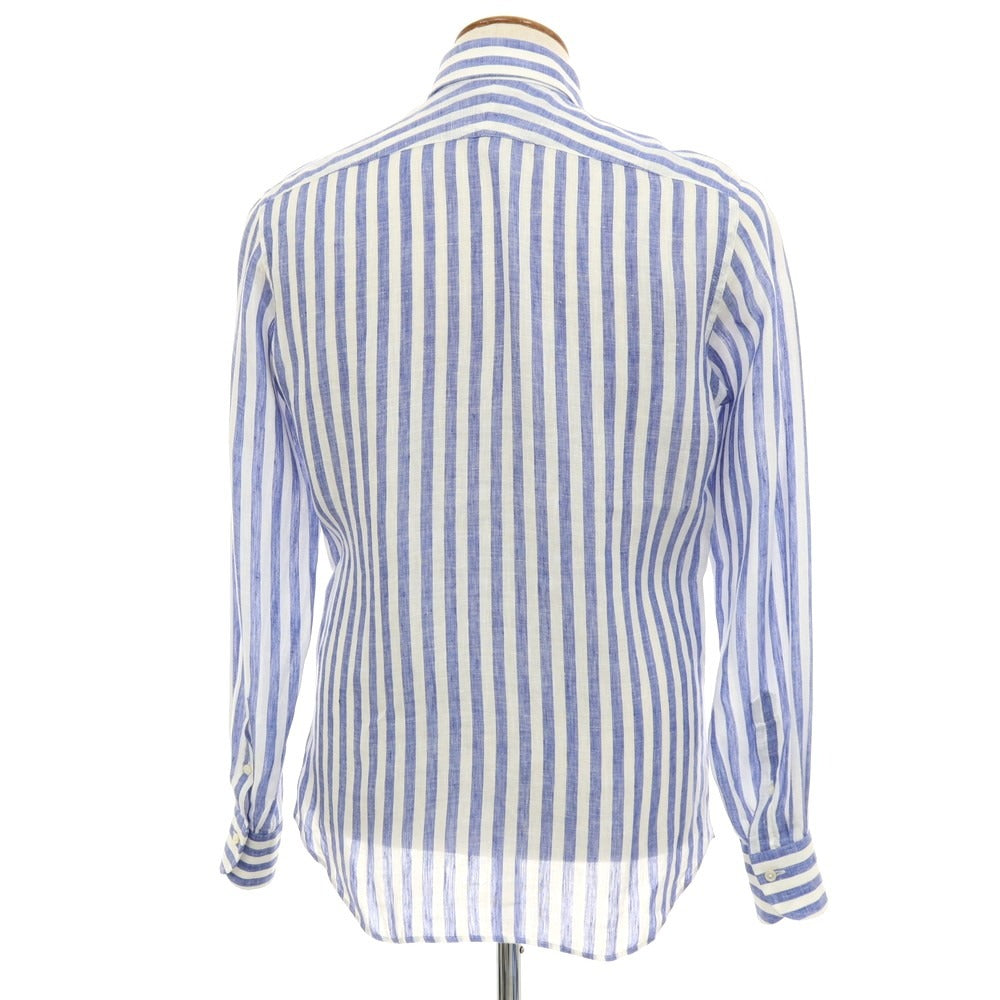 【中古】イタルスタイル ITAL STYLE リネン カジュアルシャツ ブルーxホワイト【サイズM】【 状態ランクB 】【 メンズ 】