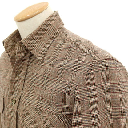 【中古】ジャンネット giannetto コットン チェック カジュアルシャツ ベージュxブラック【サイズS】【 状態ランクC 】【 メンズ 】