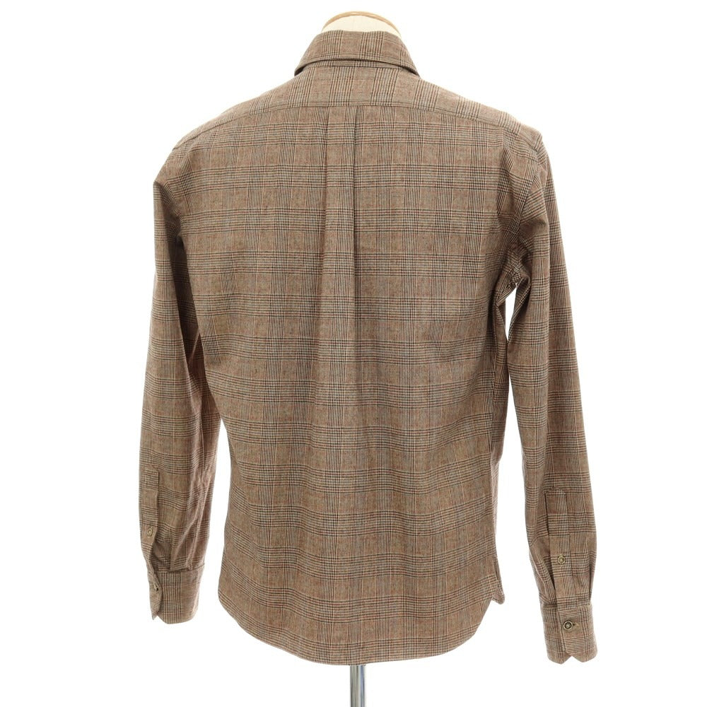 【中古】ジャンネット giannetto コットン チェック カジュアルシャツ ベージュxブラック【サイズS】【 状態ランクC 】【 メンズ 】
