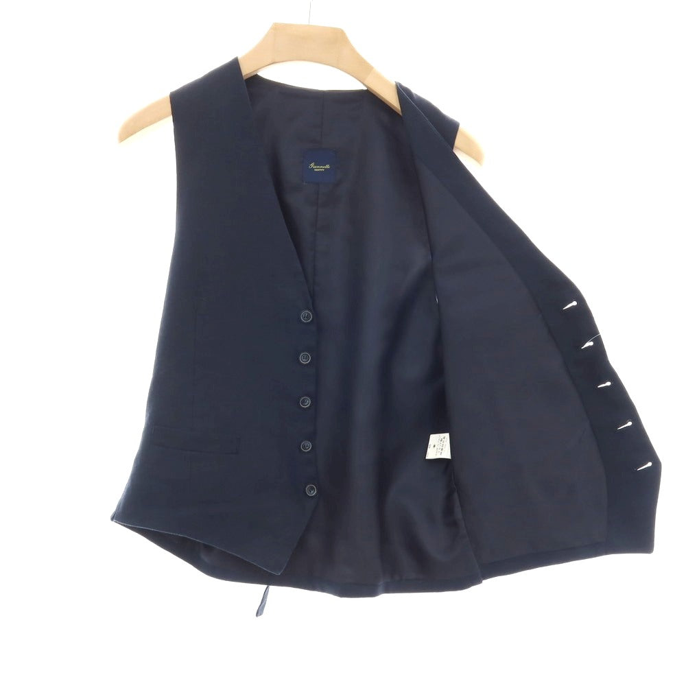 【中古】ジャンネット giannetto MONOPETTO リネン ドレス系ジレ ベスト ネイビー【 46 】【 状態ランクB 】【 メンズ 】 []