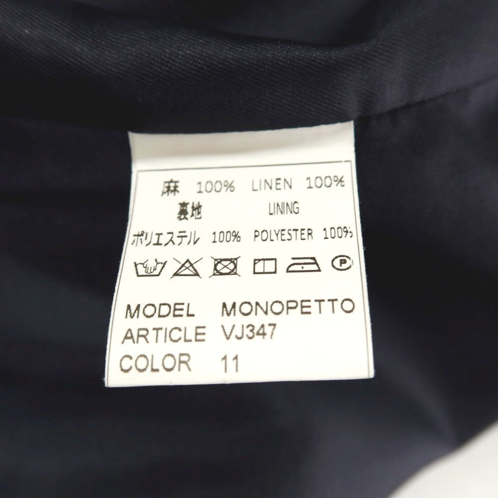 【中古】ジャンネット giannetto MONOPETTO リネン ドレス系ジレ ベスト ネイビー【 46 】【 状態ランクB 】【 メンズ 】 []