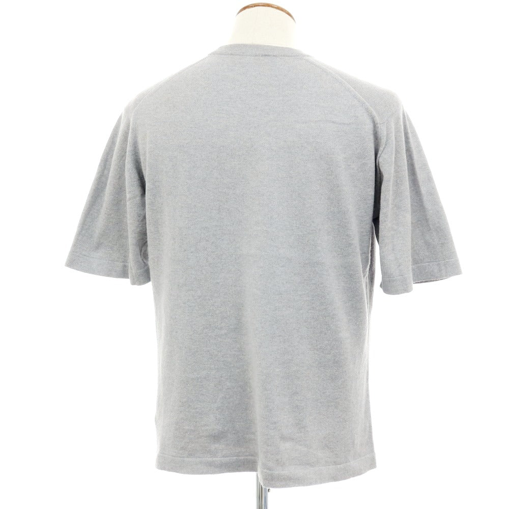 【中古】ジョンスメドレー JOHN SMEDLEY コットン 半袖クルーネックニット ライトグレー【 M 】【 状態ランクC 】【 メンズ 】