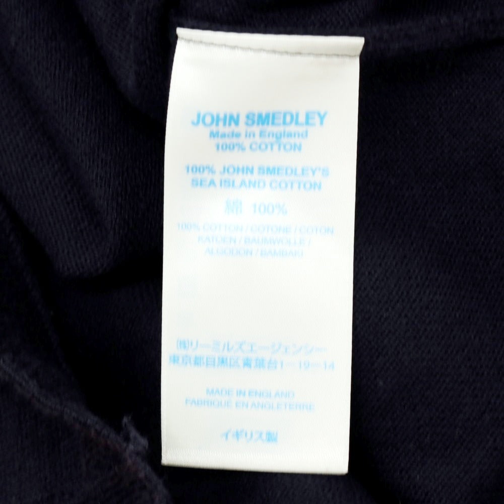 【中古】ジョンスメドレー JOHN SMEDLEY コットン 半袖クルーネックニット ネイビー【 M 】【 状態ランクC 】【 メンズ 】