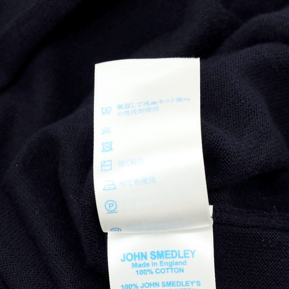 【中古】ジョンスメドレー JOHN SMEDLEY コットン 半袖クルーネックニット ネイビー【 M 】【 状態ランクC 】【 メンズ 】