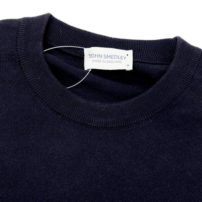 【中古】ジョンスメドレー JOHN SMEDLEY コットン 半袖クルーネックニット ネイビー【 M 】【 状態ランクC 】【 メンズ 】