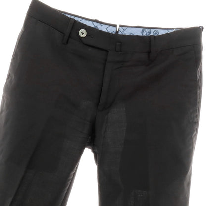 【中古】ピーティートリノ PT TORINO TECHNO WASHABLE WOOL ストレッチ ポリエステルウール ドレススラックスパンツ ブラック【 44 】【 状態ランクC 】【 メンズ 】