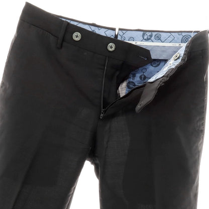 【中古】ピーティートリノ PT TORINO TECHNO WASHABLE WOOL ストレッチ ポリエステルウール ドレススラックスパンツ ブラック【 44 】【 状態ランクC 】【 メンズ 】