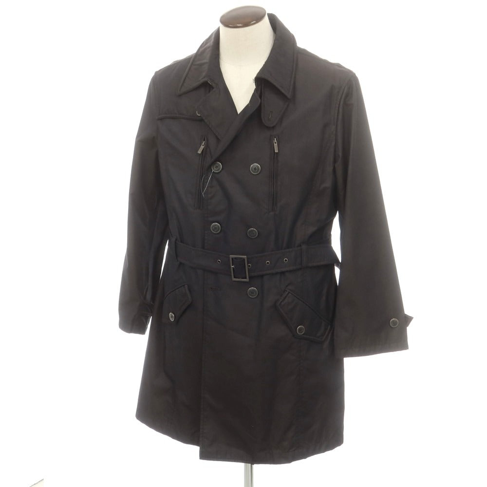 【中古】アルマーニ コレッツォーニ ARMANI COLLEZIONI ポリエステルコットン トレンチコート ブラック【 54 】【 状態ランクC 】【 メンズ 】