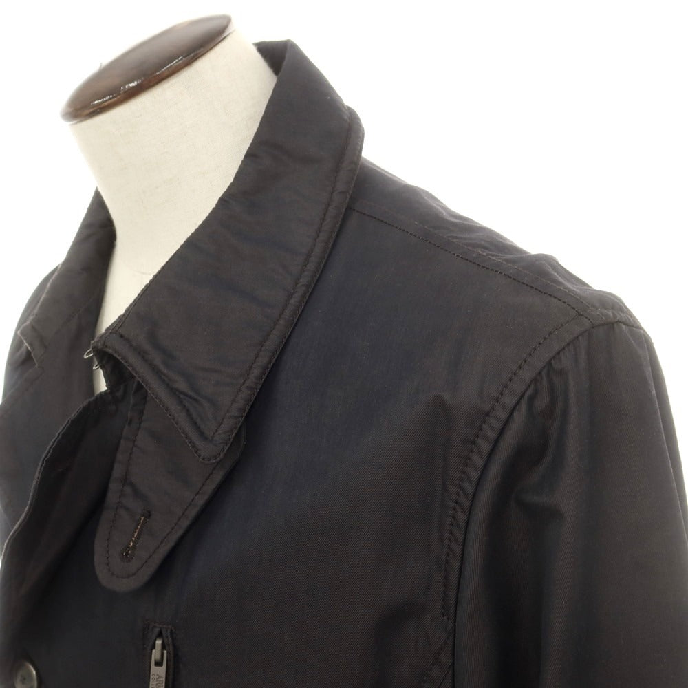 【中古】アルマーニ コレッツォーニ ARMANI COLLEZIONI ポリエステルコットン トレンチコート ブラック【 54 】【 状態ランクC 】【 メンズ 】