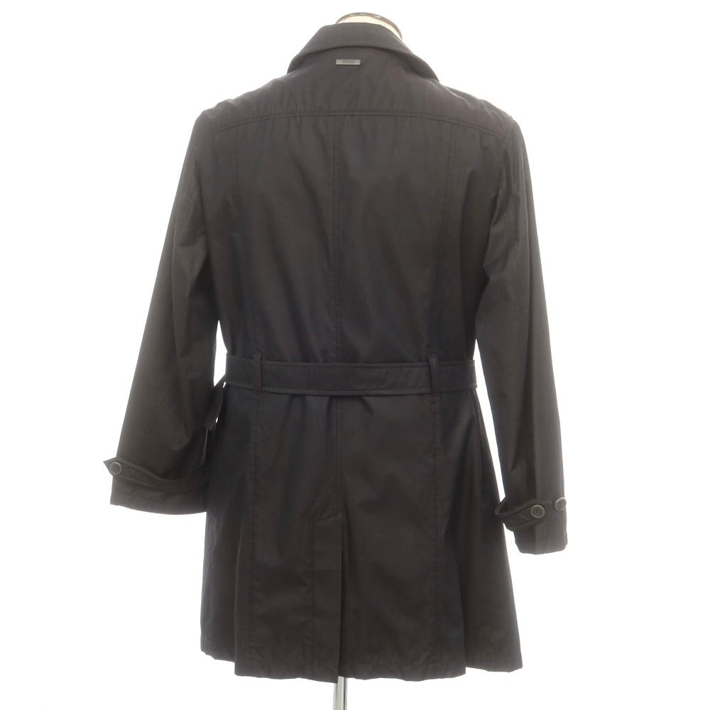 【中古】アルマーニ コレッツォーニ ARMANI COLLEZIONI ポリエステルコットン トレンチコート ブラック【 54 】【 状態ランクC 】【 メンズ 】