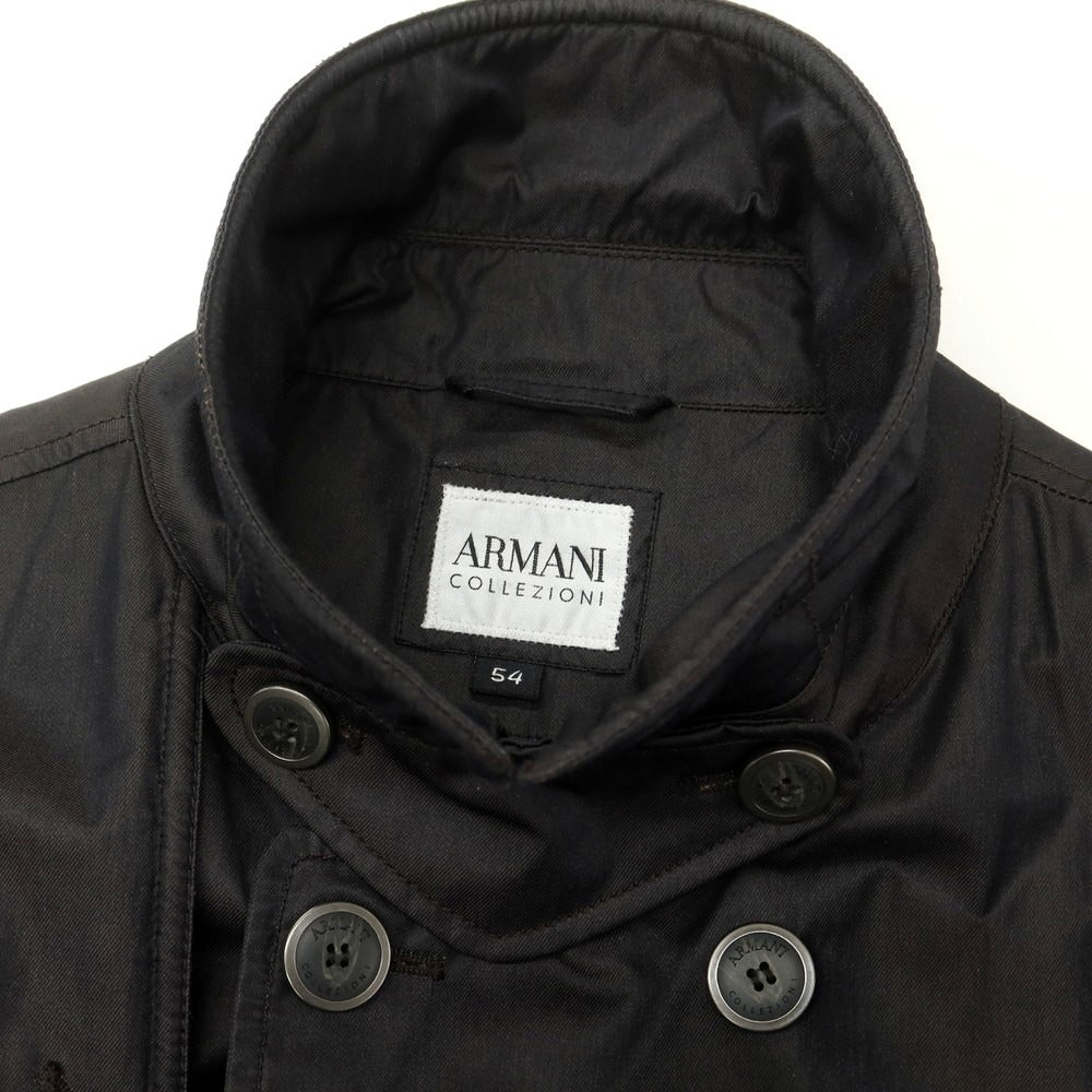 【中古】アルマーニ コレッツォーニ ARMANI COLLEZIONI ポリエステルコットン トレンチコート ブラック【 54 】【 状態ランクC 】【 メンズ 】