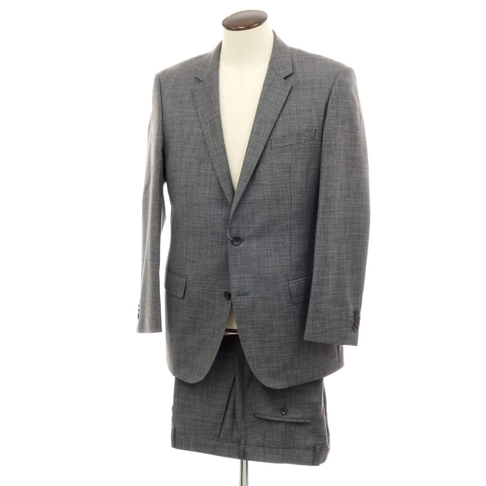 【中古】ヒューゴボス HUGO BOSS ウールシルク 2つボタンスーツ グレー【 サイズ52 】【 状態ランクC 】【 メンズ 】