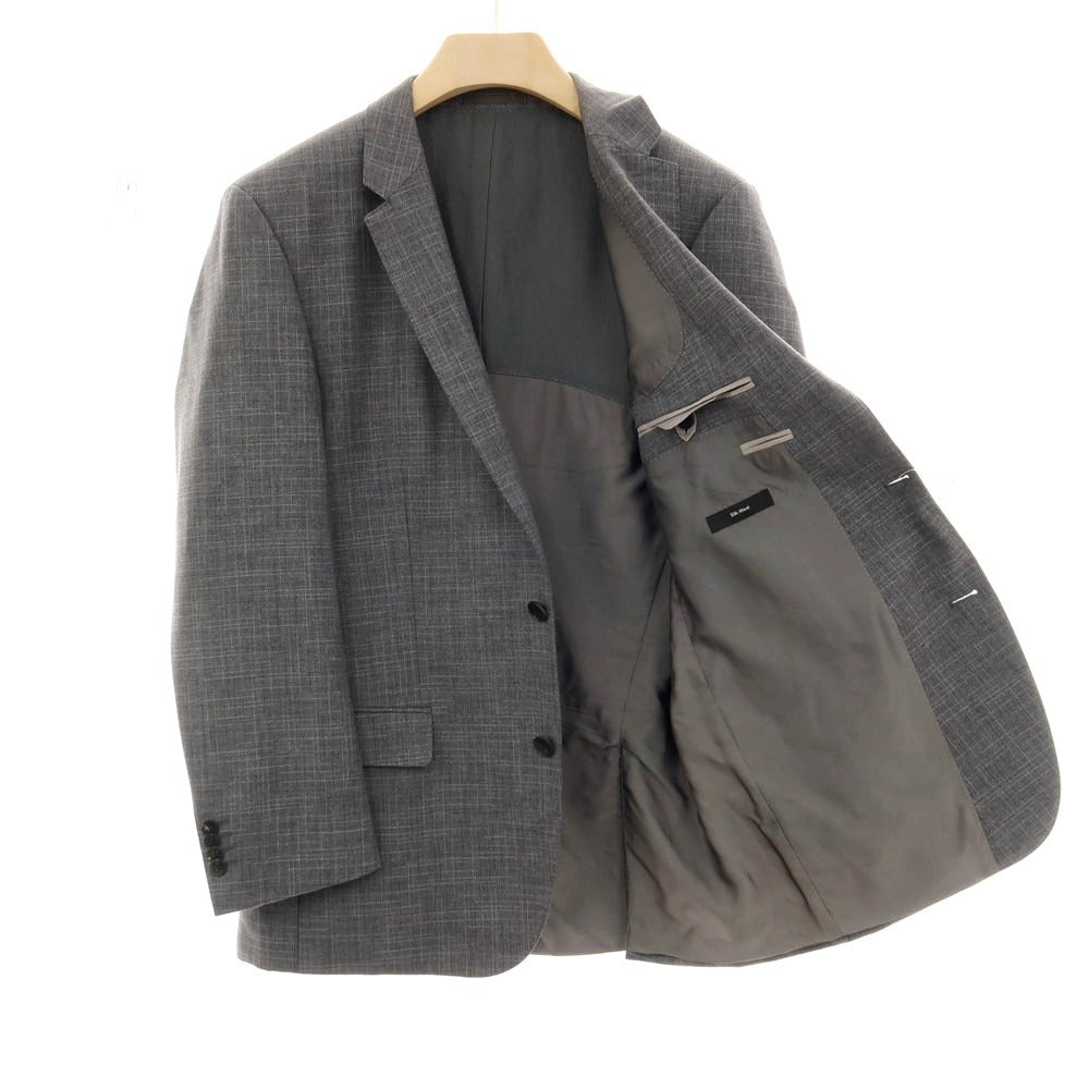 【中古】ヒューゴボス HUGO BOSS ウールシルク 2つボタンスーツ グレー【サイズ52】【 状態ランクC 】【 メンズ 】