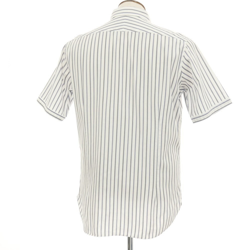 【中古】ダーバン D’URBAN コットン ストライプ 半袖シャツ ホワイトxブルー【サイズ43】【 状態ランクB 】【 メンズ 】