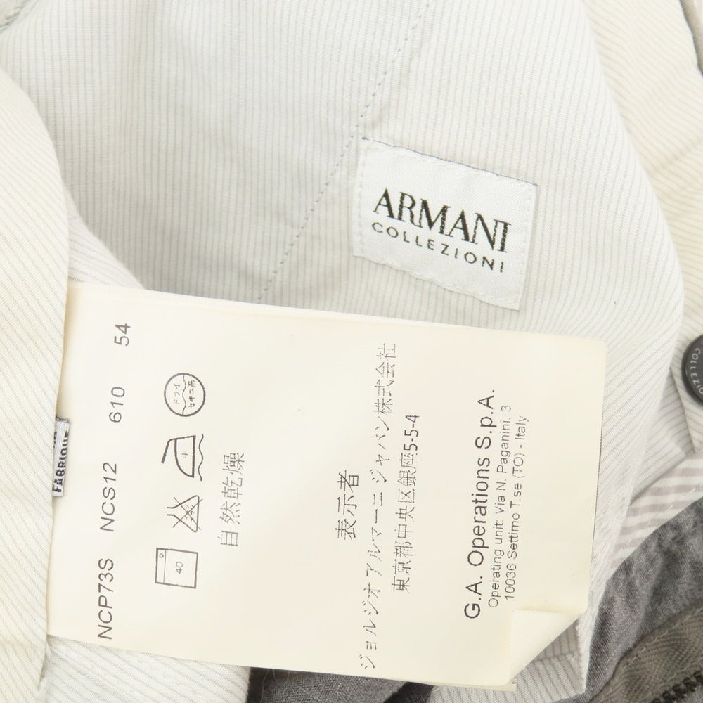 【中古】アルマーニ コレッツォーニ ARMANI COLLEZIONI ストレッチ コットンナイロン カジュアルスラックスパンツ ライトグレー【 54 】【 状態ランクB 】【 メンズ 】