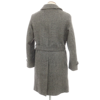【中古】マッキントッシュ Mackintosh ウール グレンチェック ベルテッド ダブルブレストコート ブラックxホワイト【 38 】【 状態ランクB 】【 メンズ 】
