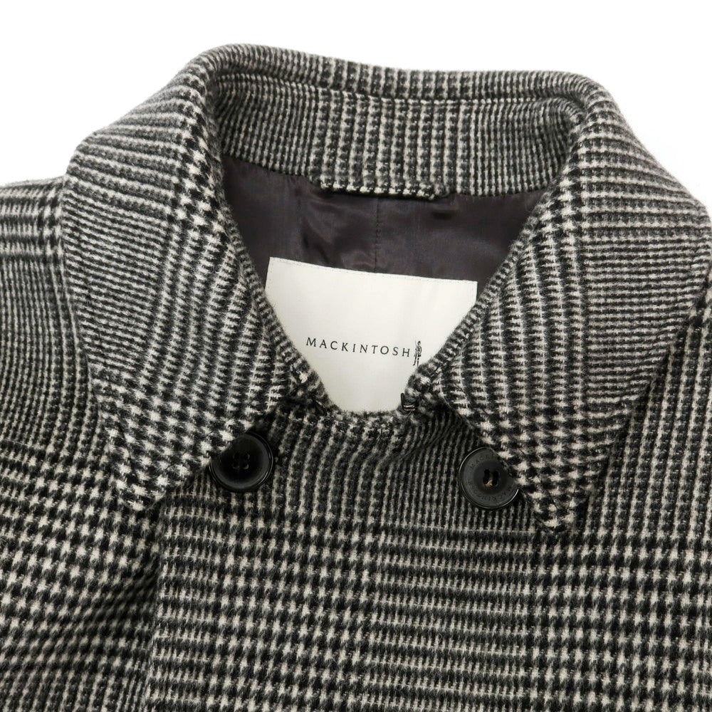 【中古】マッキントッシュ Mackintosh ウール グレンチェック ベルテッド ダブルブレストコート ブラックxホワイト【 38 】【 状態ランクB 】【 メンズ 】
