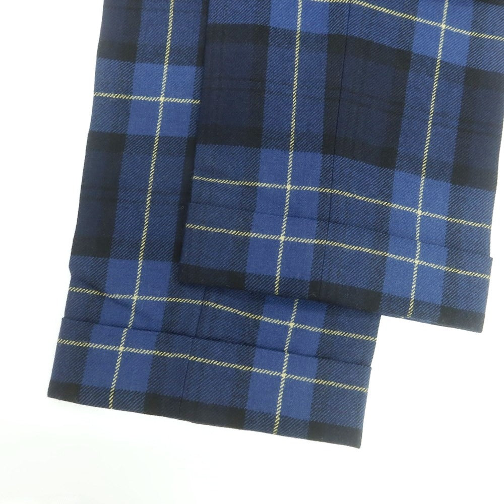 【中古】ベルナール ザンス BERNARD ZINS ウール チェック ドレススラックスパンツ ネイビーxブルー【 42 】【 状態ランクA 】【 メンズ 】
