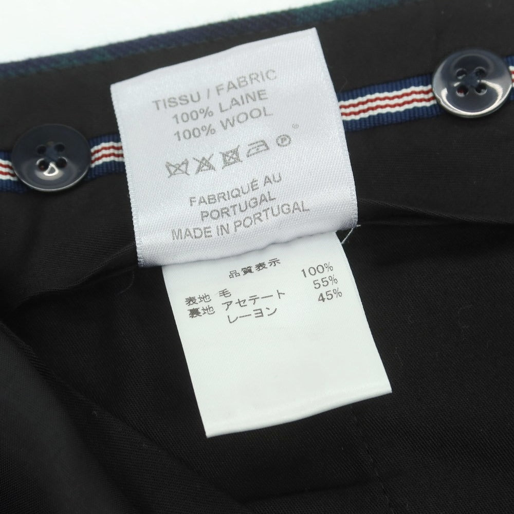 【中古】ベルナール ザンス BERNARD ZINS ウール チェック ドレススラックスパンツ グリーンxネイビー【 40 】【 状態ランクA 】【 メンズ 】