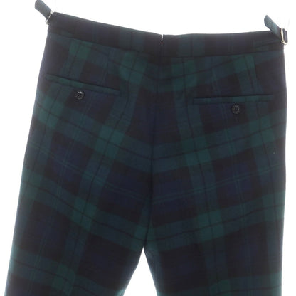 【中古】ベルナール ザンス BERNARD ZINS ウール チェック ドレススラックスパンツ グリーンxネイビー【 40 】【 状態ランクA 】【 メンズ 】