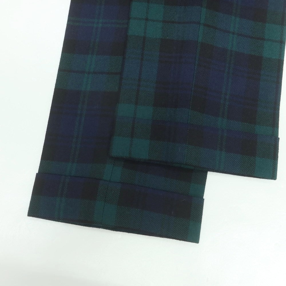 【中古】ベルナール ザンス BERNARD ZINS ウール チェック ドレススラックスパンツ グリーンxネイビー【 40 】【 状態ランクA 】【 メンズ 】