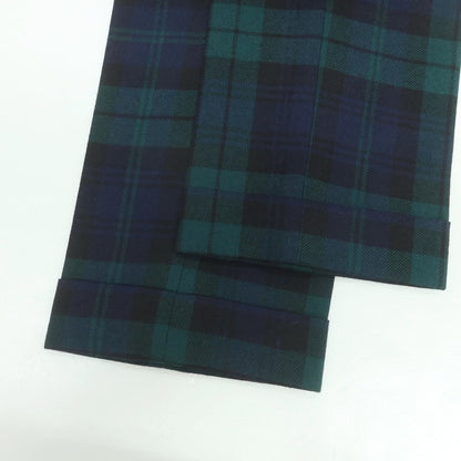 【中古】ベルナール ザンス BERNARD ZINS ウール チェック ドレススラックスパンツ グリーンxネイビー【 40 】【 状態ランクA 】【 メンズ 】