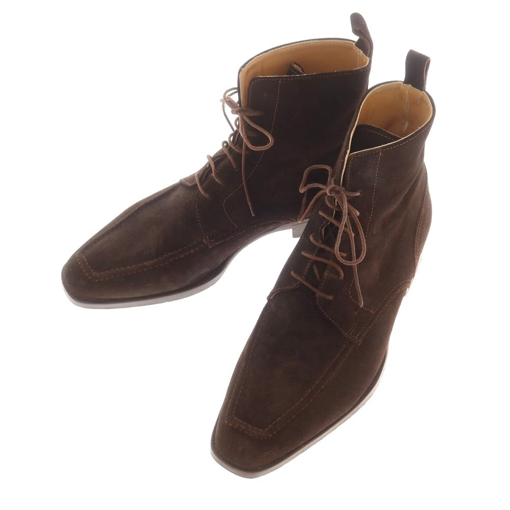 【中古】アンドレアヴェンチューラ ANDREA VENTURA スエード レースアップブーツ ダークブラウン【 5 】【 状態ランクC 】【 メンズ 】