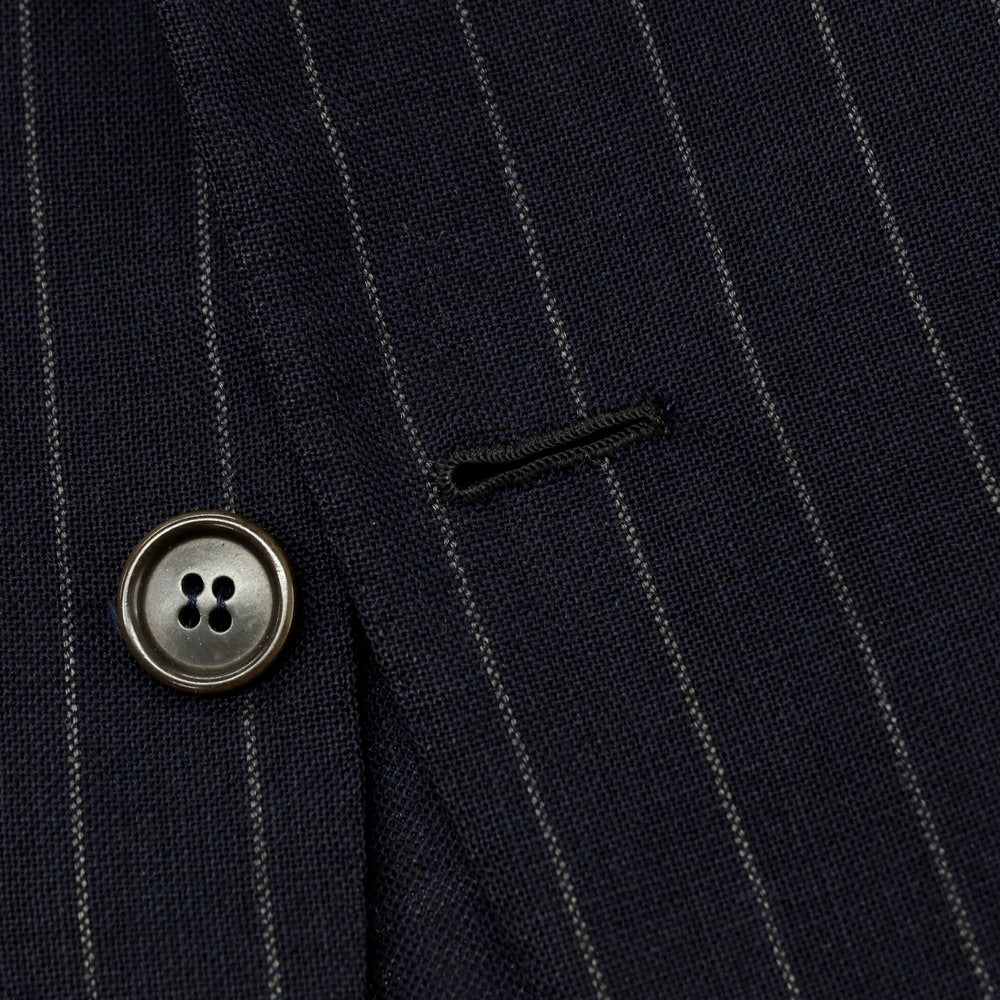 【中古】アントニオ パニコ Antonio Panico ウール ストライプ 3つボタンスーツ ネイビーxライトグレー【サイズ44】【 状態ランクD 】【 メンズ 】