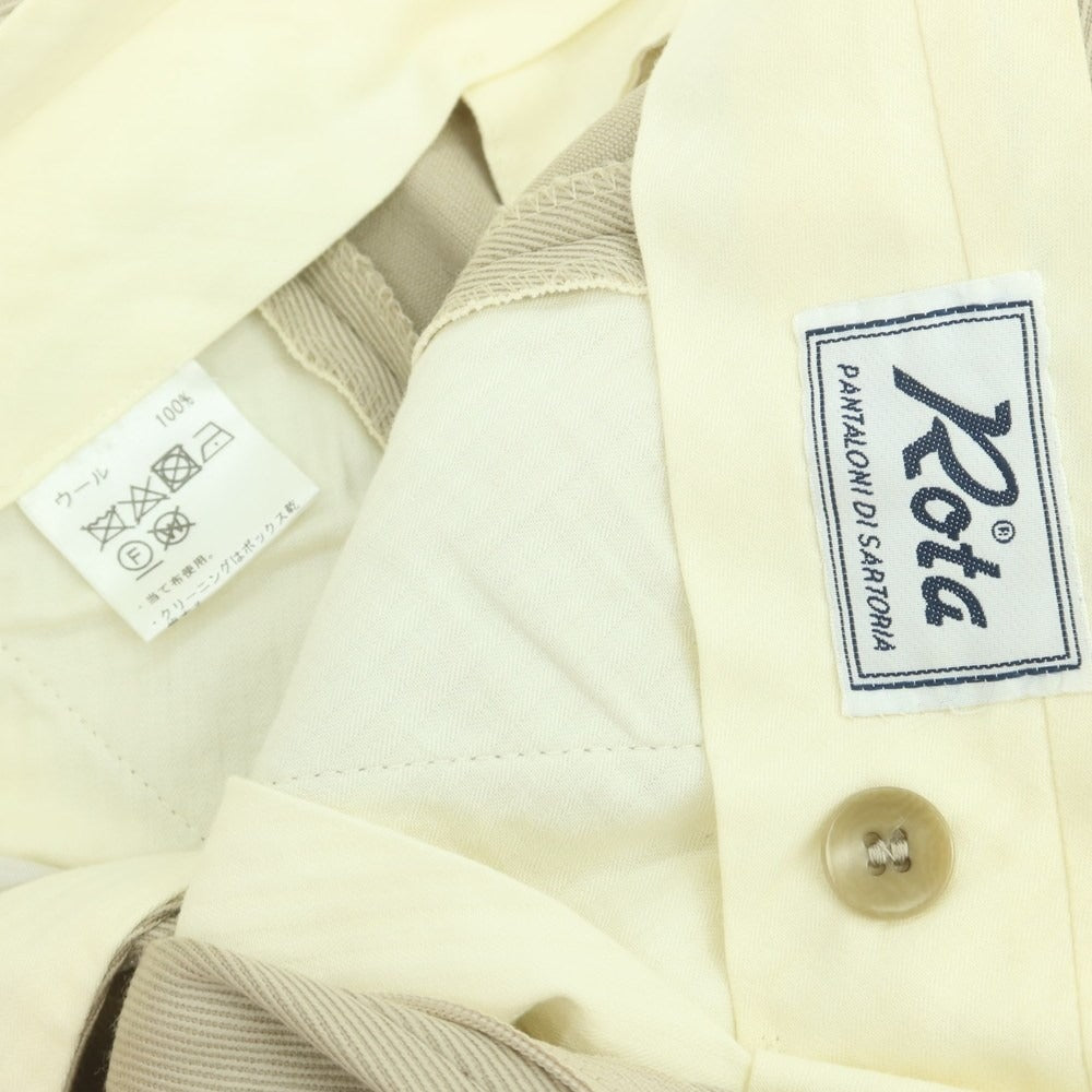 【中古】ロータ ROTA ウール ドレススラックスパンツ ベージュ【 44 】【 状態ランクB 】【 メンズ 】