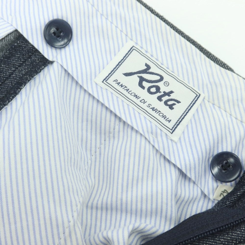 【中古】ロータ ROTA ウールコットン ドレススラックスパンツ ネイビー【 42 】【 状態ランクD 】【 メンズ 】