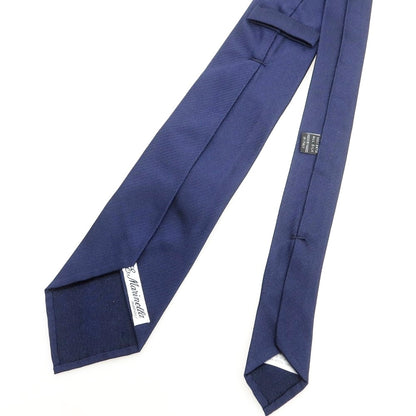 【中古】マリネッラ E.MARINELLA セッテピエゲ シルク 無地ネクタイ ネイビー【 状態ランクB 】【 メンズ 】