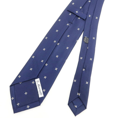 【中古】マリネッラ E.MARINELLA セッテピエゲ シルク 小紋柄ネクタイ ネイビー【 状態ランクC 】【 メンズ 】