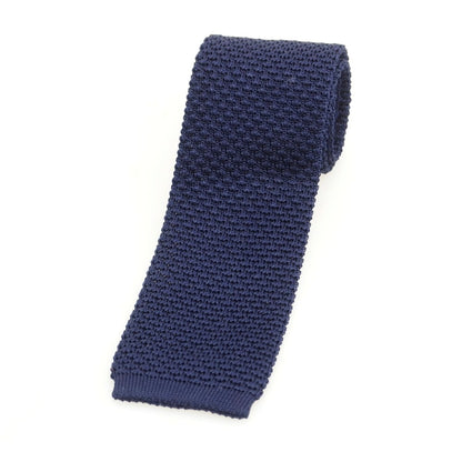 【中古】アスコット ASCOT シルク ニットタイ ネイビー【 状態ランクC 】【 メンズ 】