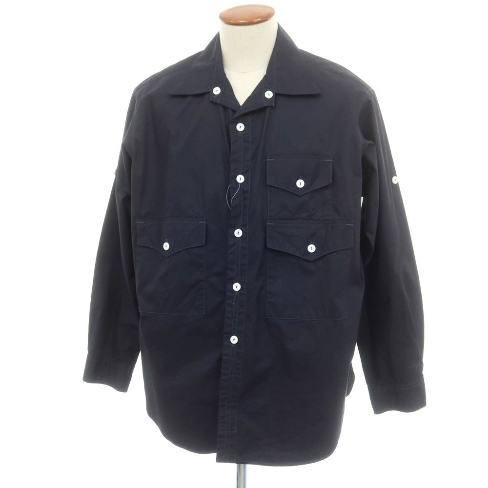 【中古】ポストオーバーオールズ POST OVERALLS 2025年春夏 コットン カジュアルシャツ ネイビー【 M 】【 状態ランクB 】【 メンズ 】
