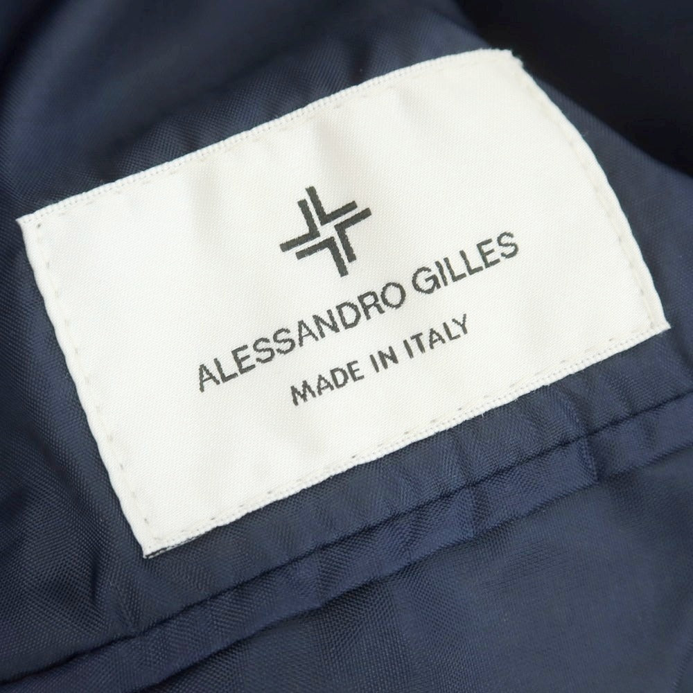 【中古】アレッサンドロ ジレス ALESSANDRO GILLES ウールナイロン ピーコート ネイビー【サイズ44】【 状態ランクB 】【 メンズ 】 [DPD]