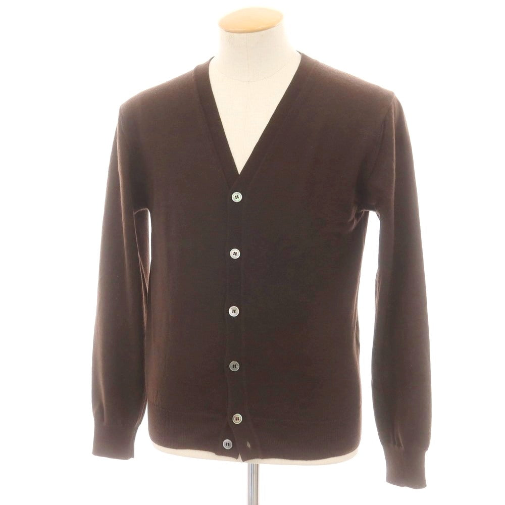 【中古】ビームスエフ BEAMS F ハイゲージ ウール カーディガン ブラウン【 44 】【 状態ランクC 】【 メンズ 】