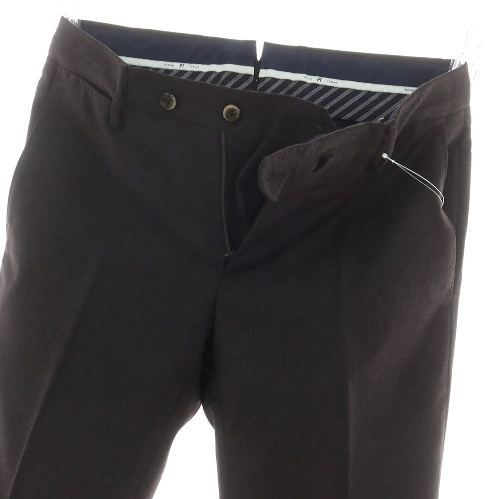 【中古】ピーティートリノ PT TORINO ストレッチウール ドレススラックスパンツ グレイッシュダークブラウン【 44 】【 状態ランクA 】【 メンズ 】