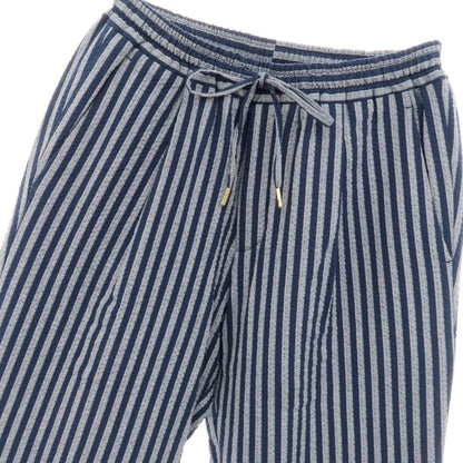 【中古】ブリリア1949 BRIGLIA 1949 ストレッチ コットンナイロン シアサッカー ストライプ イージーパンツ ネイビーxグレー【 44 】【 状態ランクA 】【 メンズ 】