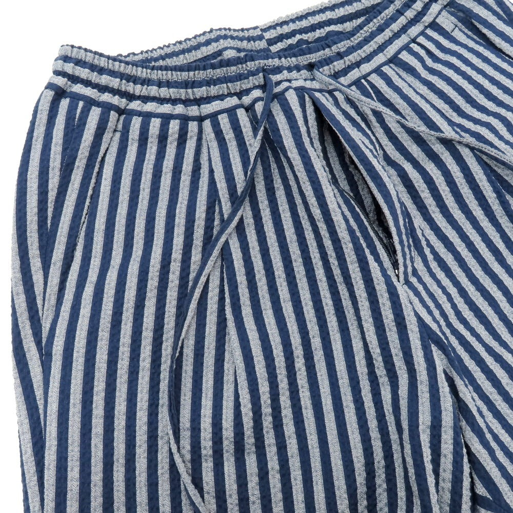 【中古】ブリリア1949 BRIGLIA 1949 ストレッチ コットンナイロン シアサッカー ストライプ イージーパンツ ネイビーxグレー【 44 】【 状態ランクA 】【 メンズ 】