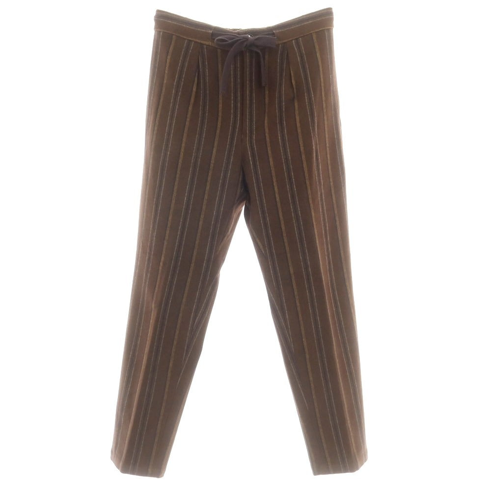 【中古】エストネーション ESTNATION ポリエステルレーヨン ストライプ イージーパンツ ブラウンxグレー【 S 】【 状態ランクB 】【 メンズ 】