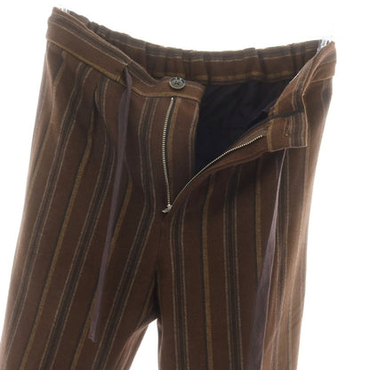 【中古】エストネーション ESTNATION ポリエステルレーヨン ストライプ イージーパンツ ブラウンxグレー【 S 】【 状態ランクB 】【 メンズ 】