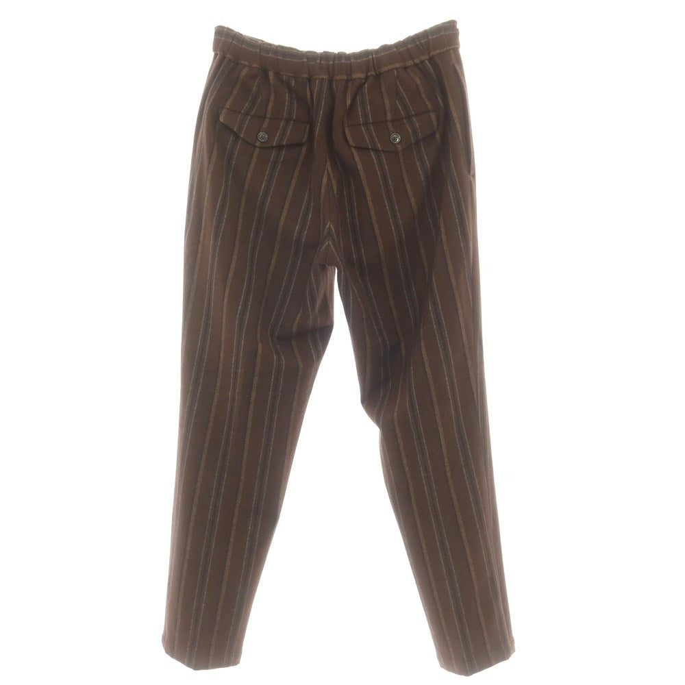 【中古】エストネーション ESTNATION ポリエステルレーヨン ストライプ イージーパンツ ブラウンxグレー【 S 】【 状態ランクB 】【 メンズ 】